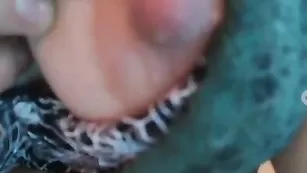 Роскошная телочка массирует шикарные сиськи