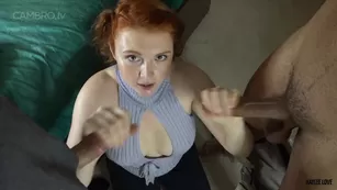 Haylee Love sucks two guys