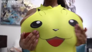 OnlyOneRhonda Huge OIled Up Tits Bustin Out her Shirt