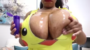 OnlyOneRhonda Huge OIled Up Tits Bustin Out her Shirt