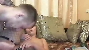 Девочка в чулках Zilja развлекается с ебарем