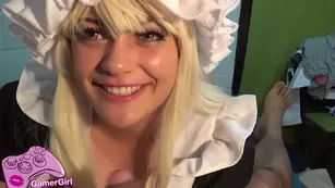 gamergirl french maid sensual Blowjob deepthroat facefuck babe free porn live sex