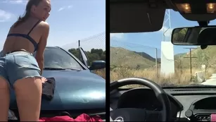 iviroses riding dildo public road on car hood free Adult Webcams live sex