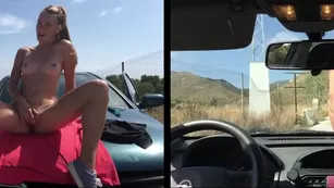 iviroses riding dildo public road on car hood free Adult Webcams live sex