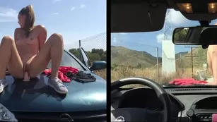 iviroses riding dildo public road on car hood free Adult Webcams live sex