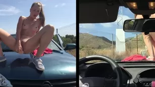 iviroses riding dildo public road on car hood free Adult Webcams live sex