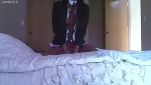 Brianna Frost Fit Ebony Schoolgirl Fingering Pussy