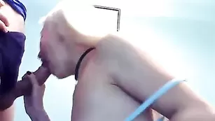 Блонда Viki454551 хорошенько сосет хуй