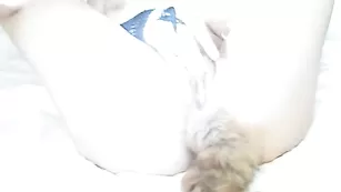 Шлюшка PohotNikta позирует с хвостиком в заднице