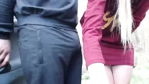 Секс с блондой на улице Criss7Couple