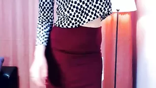 Девушка в чулках Agentdi шалит во фри