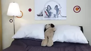 Замечательная куколка Laurenbrite тискает пилотку секс игрушкой