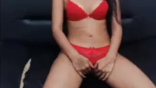Connie_bottom стройная красотка в красном белье