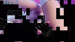 Ажурная сучка в чулках Prettyange теребит пилотку