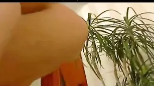 Грудастая сучка Alinna натирает маслом большую попу