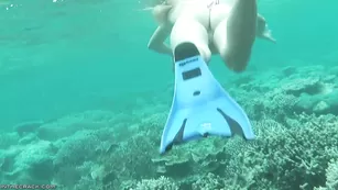 Bernice модель раздевается под водой