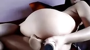 Ажурная кобыла arwyn ненасытно долбит обе дырки