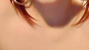 Рыжая сука LilLesechek трахает себя пальчиками