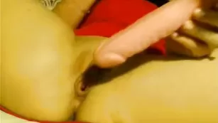 Похотливая курва SimonaCat нежно мастурбирует пизду