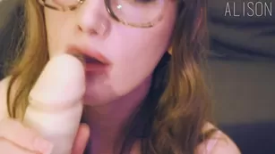 Alisonxo messy blow job glasses facial cumshot реальный порно реальный секс 1
