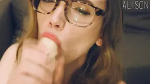 Alisonxo messy blow job glasses facial cumshot реальный порно реальный секс 1