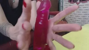 Bijouceline Chaturbate BBW poking her cunt w/ red дилдо cam реальный порно