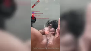 Brilliantly Divine rides a black дилдо and squirts over transparent glass chair чат реальный порно реальный секс