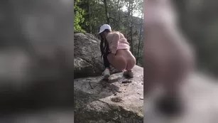 Cassidy Klein pee in forest